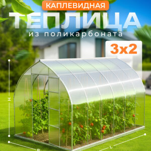 Теплица Капля профиль 25х25 размер 3х2